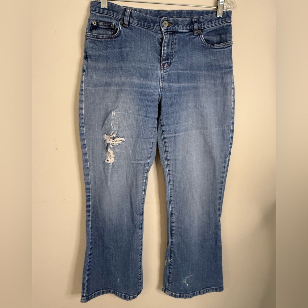 Lauren Jeans Co. Ralph Lauren distressed denim jeans SZ 10P